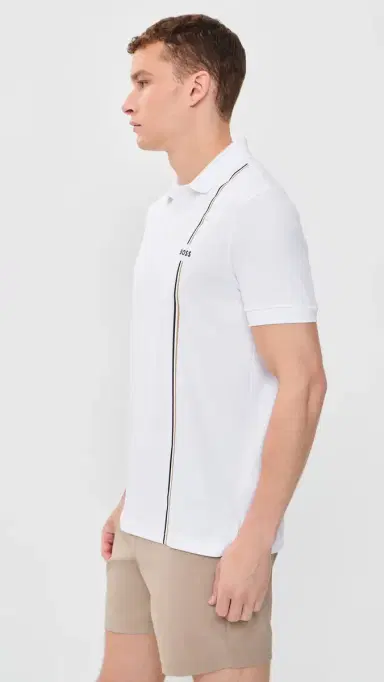 BOSS Active Quick-Dry Polo Shirt White | Thumbnail 4 BOSS Active Quick-Dry Polo Shirt White | Thumbnail 4