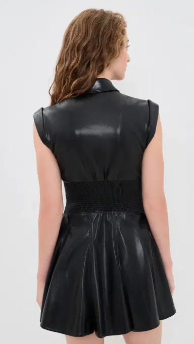 Alice + Olivia Kim Vegan Leather Corset Mini Dress Black | Thumbnail 3 Alice + Olivia Kim Vegan Leather Corset Mini Dress Black | Thumbnail 3