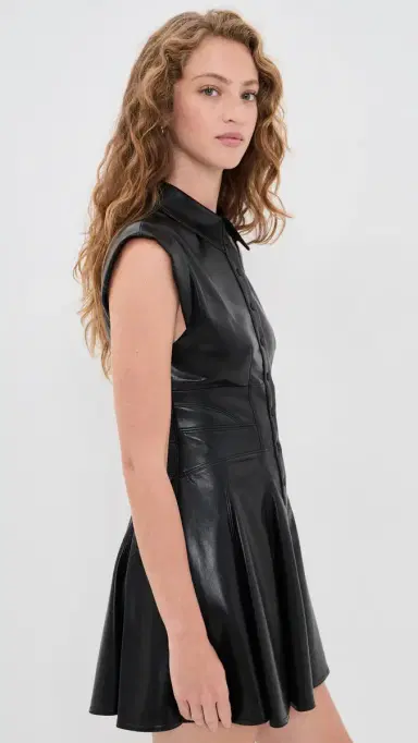 Alice + Olivia Kim Vegan Leather Corset Mini Dress Black | Thumbnail 4 Alice + Olivia Kim Vegan Leather Corset Mini Dress Black | Thumbnail 4