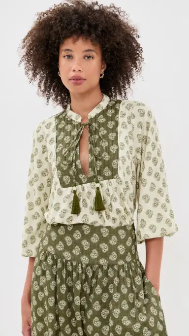 Dress To iragem Front Ties Blouse Off-White iragem ixed | Thumbnail 2 Dress To iragem Front Ties Blouse Off-White iragem ixed | Thumbnail 2