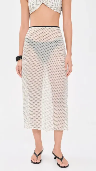Hunza G heer Polka-Dot Skirt Vanilla Polka Dot Crepe | Thumbnail 2 Hunza G heer Polka-Dot Skirt Vanilla Polka Dot Crepe | Thumbnail 2