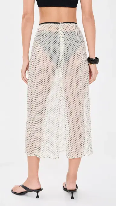 Hunza G heer Polka-Dot Skirt Vanilla Polka Dot Crepe | Thumbnail 3 Hunza G heer Polka-Dot Skirt Vanilla Polka Dot Crepe | Thumbnail 3