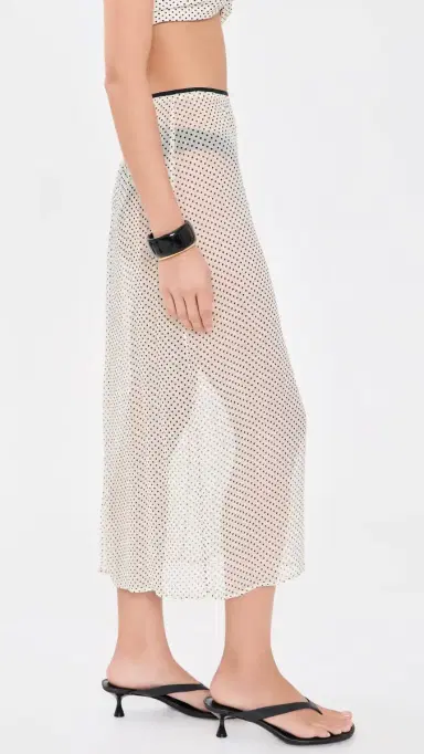 Hunza G heer Polka-Dot Skirt Vanilla Polka Dot Crepe | Thumbnail 4 Hunza G heer Polka-Dot Skirt Vanilla Polka Dot Crepe | Thumbnail 4