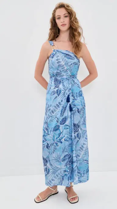 Poupette St Barth ong Fanny Dress Blue Calathea | Thumbnail 2 Poupette St Barth ong Fanny Dress Blue Calathea | Thumbnail 2