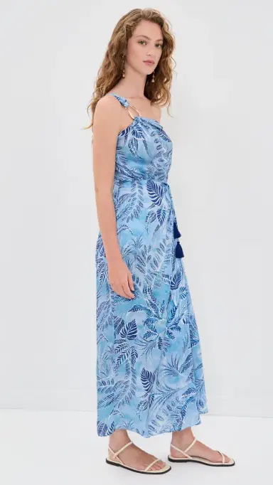 Poupette St Barth ong Fanny Dress Blue Calathea | Thumbnail 4 Poupette St Barth ong Fanny Dress Blue Calathea | Thumbnail 4