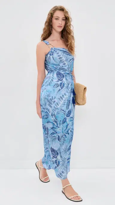 Poupette St Barth ong Fanny Dress Blue Calathea | Thumbnail 5 Poupette St Barth ong Fanny Dress Blue Calathea | Thumbnail 5