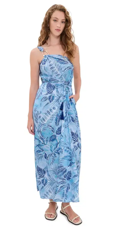 Poupette St Barth ong Fanny Dress Blue Calathea | Thumbnail 1 Poupette St Barth ong Fanny Dress Blue Calathea | Thumbnail 1