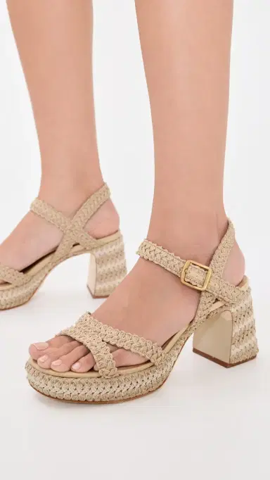 Larroudé Jolene Low Crochet Sandals Natural Crochet | Thumbnail 3 Larroudé Jolene Low Crochet Sandals Natural Crochet | Thumbnail 3