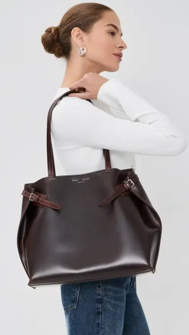 Proenza Schouler Days Tote In Pull Up Calfskin Dark Brown One Size | Thumbnail 3 Proenza Schouler Days Tote In Pull Up Calfskin Dark Brown One Size | Thumbnail 3