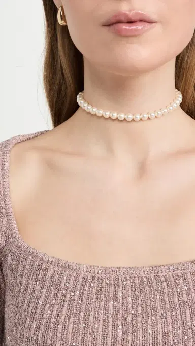 Jennifer Behr Pearl Ribbon Necklace Pearl One Size | Thumbnail 3 Jennifer Behr Pearl Ribbon Necklace Pearl One Size | Thumbnail 3