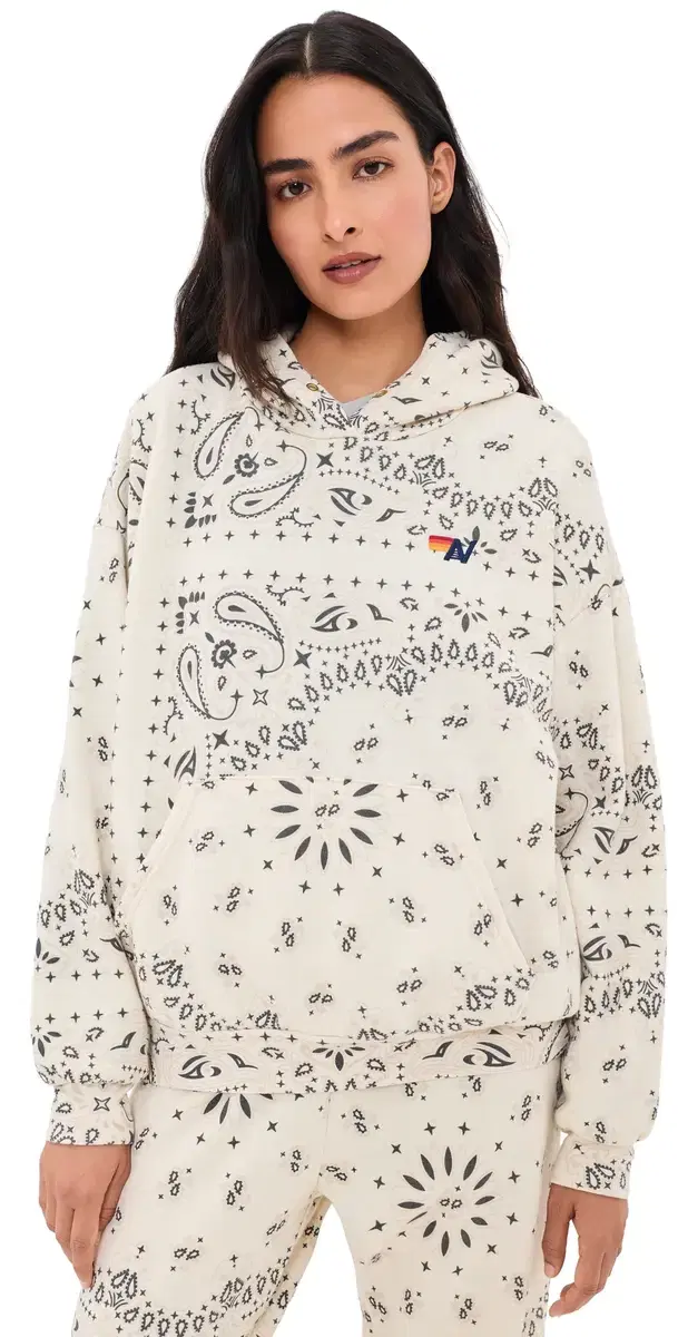 Bandana Relaxed Pullover Hoodie Vintage White Bandana Relaxed Pullover Hoodie Vintage White