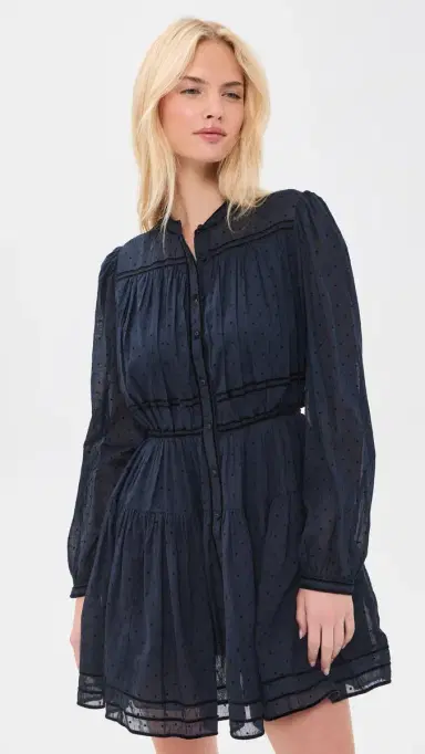 Ulla Johnson Lumi Long Sleeve Cotton Mini Dress Nightfall | Thumbnail 2 Ulla Johnson Lumi Long Sleeve Cotton Mini Dress Nightfall | Thumbnail 2