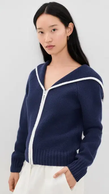 Good American The Knit ailor Zip Up New Navy002 | Thumbnail 2 Good American The Knit ailor Zip Up New Navy002 | Thumbnail 2