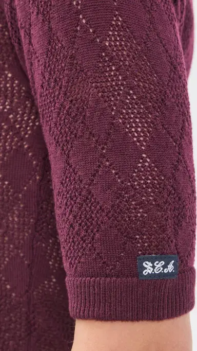 Sea Jane Argyle Sweater Burgundy | Thumbnail 6 Sea Jane Argyle Sweater Burgundy | Thumbnail 6