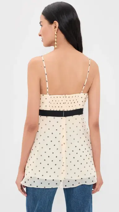 Zimmermann Pleated Frill Camisole Cream Dot | Thumbnail 3 Zimmermann Pleated Frill Camisole Cream Dot | Thumbnail 3