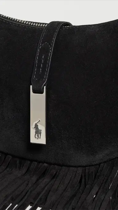 Polo Ralph Lauren Suede Fringe Shoulder Bag Black One Size | Thumbnail 5 Polo Ralph Lauren Suede Fringe Shoulder Bag Black One Size | Thumbnail 5