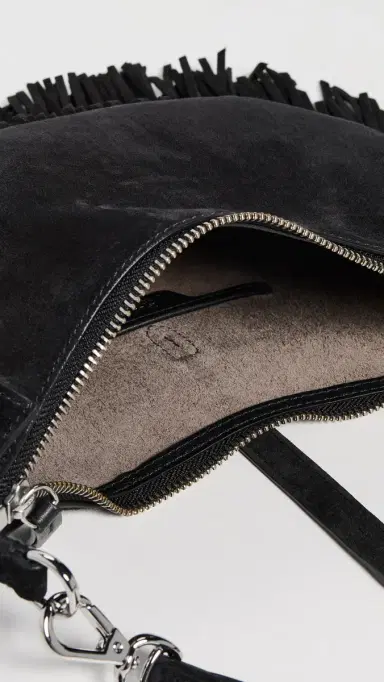 Polo Ralph Lauren Suede Fringe Shoulder Bag Black One Size | Thumbnail 6 Polo Ralph Lauren Suede Fringe Shoulder Bag Black One Size | Thumbnail 6