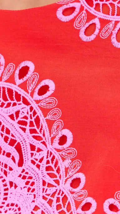 Borgo de Nor Rhea Lace Top Red/Pink | Thumbnail 6 Borgo de Nor Rhea Lace Top Red/Pink | Thumbnail 6