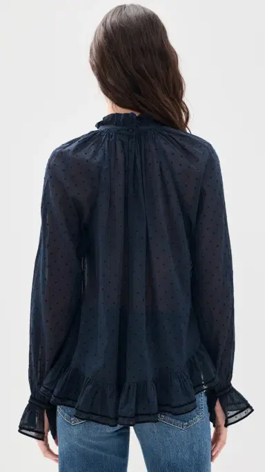 Ulla Johnson Marcella Long Sleeve Cotton Blouse Nightfall | Thumbnail 3 Ulla Johnson Marcella Long Sleeve Cotton Blouse Nightfall | Thumbnail 3