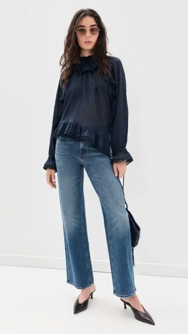 Ulla Johnson Marcella Long Sleeve Cotton Blouse Nightfall | Thumbnail 5 Ulla Johnson Marcella Long Sleeve Cotton Blouse Nightfall | Thumbnail 5