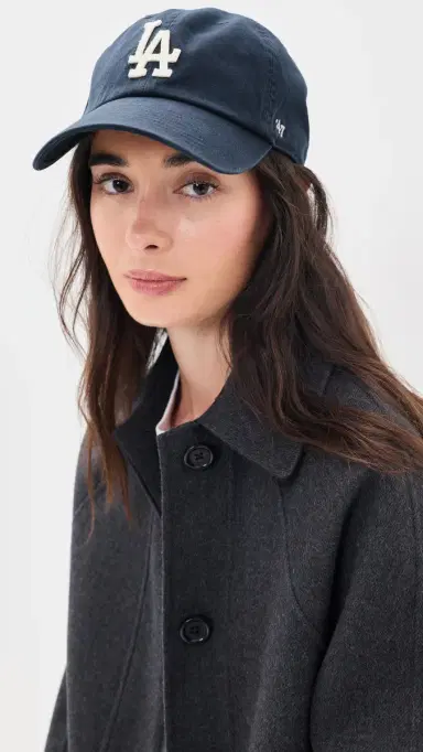 Sporty & Rich LA Hat Dark Navy White One Size | Thumbnail 3 Sporty & Rich LA Hat Dark Navy White One Size | Thumbnail 3
