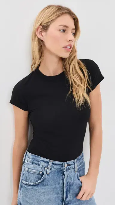 RE/DONE 60s lim Tee Thong Bodysuit Black | Thumbnail 2 RE/DONE 60s lim Tee Thong Bodysuit Black | Thumbnail 2
