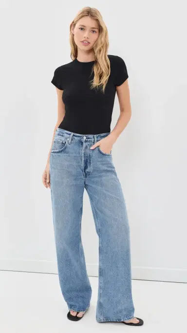 RE/DONE 60s lim Tee Thong Bodysuit Black | Thumbnail 5 RE/DONE 60s lim Tee Thong Bodysuit Black | Thumbnail 5