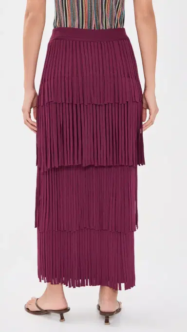 SIMONMILLER Za Za Knit Fringe Skirt Pomegranate | Thumbnail 3 SIMONMILLER Za Za Knit Fringe Skirt Pomegranate | Thumbnail 3