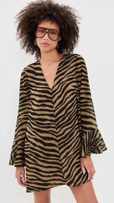 SIMONMILLER Marion Chiffon Dress Tiger tripe | Thumbnail 2 SIMONMILLER Marion Chiffon Dress Tiger tripe | Thumbnail 2