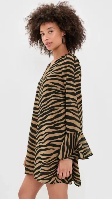SIMONMILLER Marion Chiffon Dress Tiger tripe | Thumbnail 4 SIMONMILLER Marion Chiffon Dress Tiger tripe | Thumbnail 4