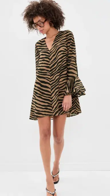 SIMONMILLER Marion Chiffon Dress Tiger tripe | Thumbnail 5 SIMONMILLER Marion Chiffon Dress Tiger tripe | Thumbnail 5