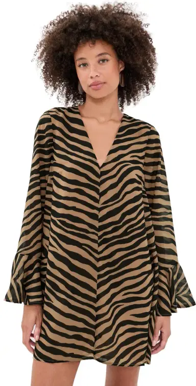 SIMONMILLER Marion Chiffon Dress Tiger tripe | Thumbnail 1 SIMONMILLER Marion Chiffon Dress Tiger tripe | Thumbnail 1