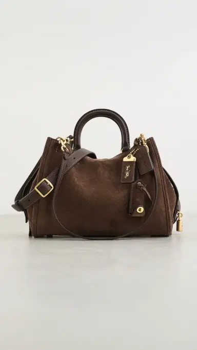 Coach Suede Rogue Shoulder Bag Dark Chocolate One Size | Thumbnail 2 Coach Suede Rogue Shoulder Bag Dark Chocolate One Size | Thumbnail 2