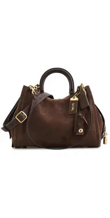 Coach Suede Rogue Shoulder Bag Dark Chocolate One Size | Thumbnail 1 Coach Suede Rogue Shoulder Bag Dark Chocolate One Size | Thumbnail 1