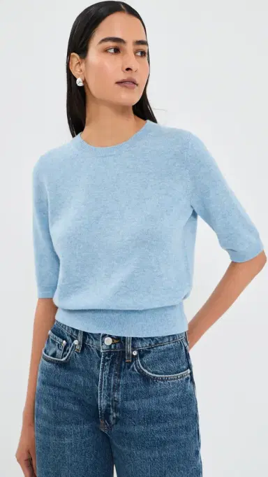 Veronica Beard hana Cashmere Sweater Pale Blue River Melange | Thumbnail 2 Veronica Beard hana Cashmere Sweater Pale Blue River Melange | Thumbnail 2