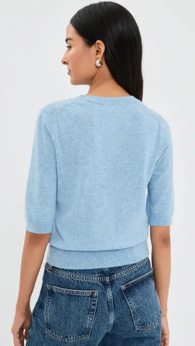 Veronica Beard hana Cashmere Sweater Pale Blue River Melange | Thumbnail 3 Veronica Beard hana Cashmere Sweater Pale Blue River Melange | Thumbnail 3