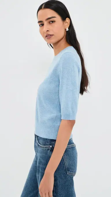 Veronica Beard hana Cashmere Sweater Pale Blue River Melange | Thumbnail 4 Veronica Beard hana Cashmere Sweater Pale Blue River Melange | Thumbnail 4