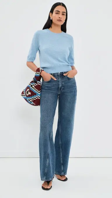 Veronica Beard hana Cashmere Sweater Pale Blue River Melange | Thumbnail 5 Veronica Beard hana Cashmere Sweater Pale Blue River Melange | Thumbnail 5