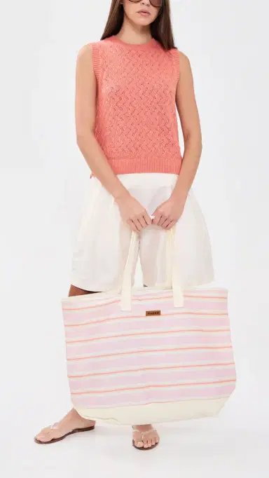 PARKE Oversized Striped Tote Rose Stripe One Size | Thumbnail 3 PARKE Oversized Striped Tote Rose Stripe One Size | Thumbnail 3