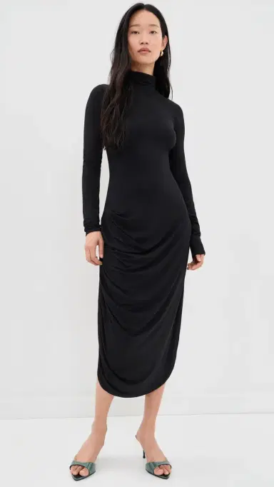 Proenza Schouler White Label Imogen Dress In oft Jersey Black | Thumbnail 2 Proenza Schouler White Label Imogen Dress In oft Jersey Black | Thumbnail 2