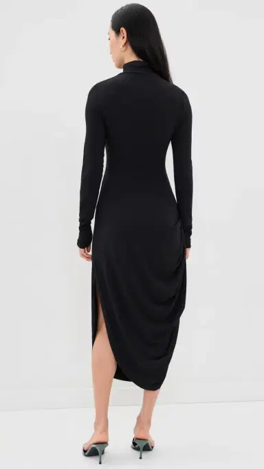 Proenza Schouler White Label Imogen Dress In oft Jersey Black | Thumbnail 3 Proenza Schouler White Label Imogen Dress In oft Jersey Black | Thumbnail 3