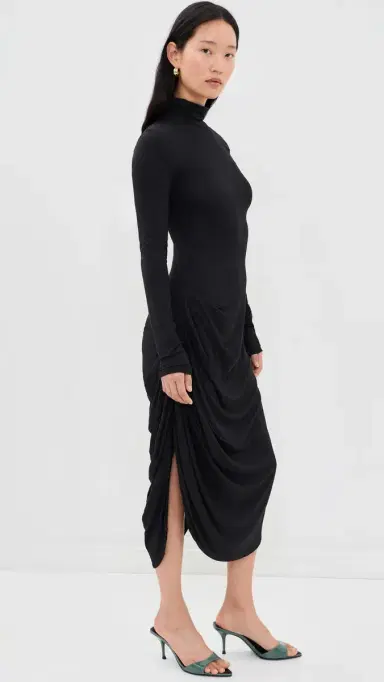 Proenza Schouler White Label Imogen Dress In oft Jersey Black | Thumbnail 4 Proenza Schouler White Label Imogen Dress In oft Jersey Black | Thumbnail 4