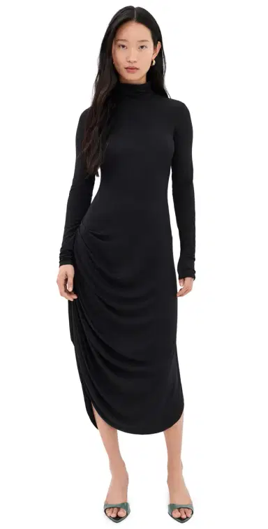 Proenza Schouler White Label Imogen Dress In oft Jersey Black | Thumbnail 1 Proenza Schouler White Label Imogen Dress In oft Jersey Black | Thumbnail 1