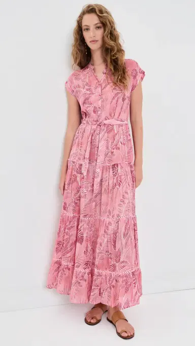 Poupette St Barth Kora Midi Dress Pink Calathea | Thumbnail 2 Poupette St Barth Kora Midi Dress Pink Calathea | Thumbnail 2