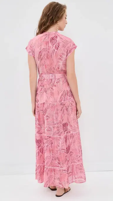Poupette St Barth Kora Midi Dress Pink Calathea | Thumbnail 3 Poupette St Barth Kora Midi Dress Pink Calathea | Thumbnail 3