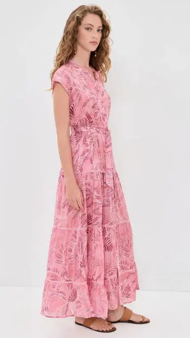Poupette St Barth Kora Midi Dress Pink Calathea | Thumbnail 4 Poupette St Barth Kora Midi Dress Pink Calathea | Thumbnail 4
