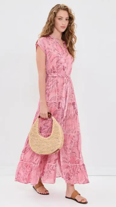 Poupette St Barth Kora Midi Dress Pink Calathea | Thumbnail 5 Poupette St Barth Kora Midi Dress Pink Calathea | Thumbnail 5