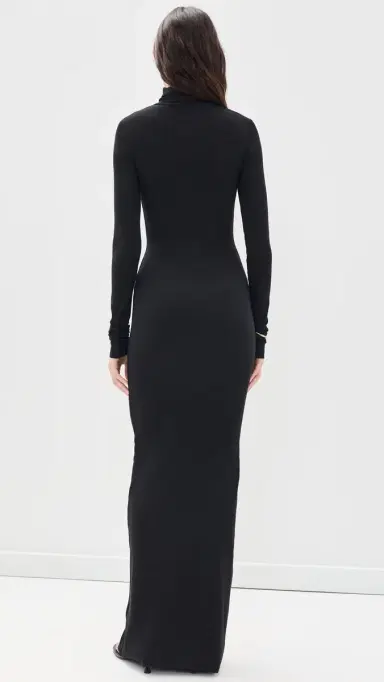 Éterne Long Sleeve Turtleneck Maxi Dress Black | Thumbnail 3 Éterne Long Sleeve Turtleneck Maxi Dress Black | Thumbnail 3