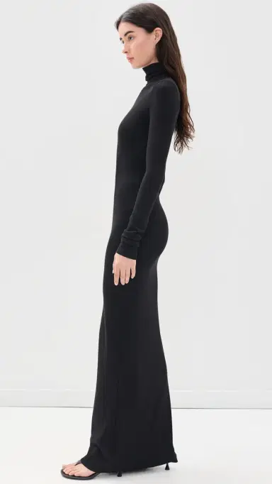 Éterne Long Sleeve Turtleneck Maxi Dress Black | Thumbnail 4 Éterne Long Sleeve Turtleneck Maxi Dress Black | Thumbnail 4