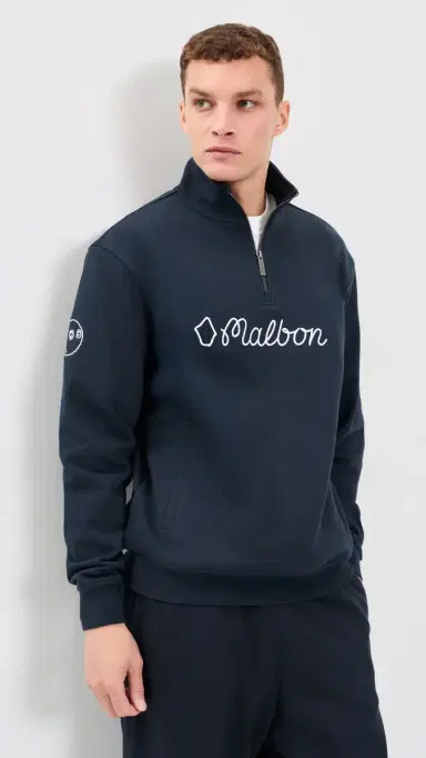 Malbon Collegiate Sweatshirt Navy | Thumbnail 2 Malbon Collegiate Sweatshirt Navy | Thumbnail 2